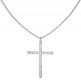 img 4 attached to Cross Pendant Necklaces For Women - HAWSON 18K Gold-Plated Links With Cubic Zirconia For Prayer, Balance, And Lucky Friendship, Ideal Couple Gift