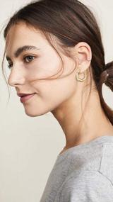 img 2 attached to Chunky Gold Hoop Earrings for Women - 925 Sterling Silver Post, 14K Gold Plated Small Thick Gold Hoops