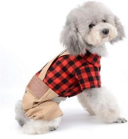 img 1 attached to SMALLLEE_LUCKY_STORE Clothes Sweater Overalls Jumpsuit Dogs