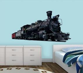 img 1 attached to Realistic Steam Train Locomotive Wall Decal Sticker For Kids Room Decor - VWAQ-PAS14 (12" H X 22" W)