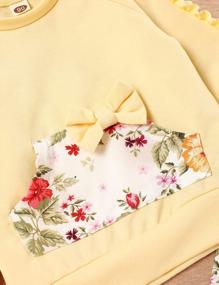 img 2 attached to Infant Girl Fall Winter Outfit 0-3T - Hooded Sweatshirt & Floral Pant Set