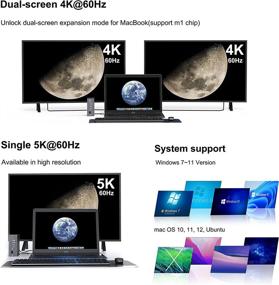 img 2 attached to INTPW 16 In 1 USB C Docking Station: Enhance MacBook & Windows Experience With 100W Adapter, Single 5K/ Dual 4K 60Hz, Thunderbolt 3/4 Port