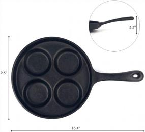 img 1 attached to Waykea 4-Cup Cast Iron Fried Egg Pan 9.5” Pancake Pan Burger Omelet Cooker Griddle