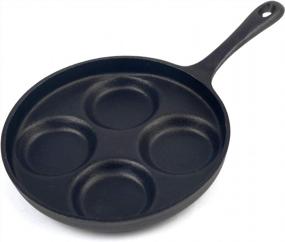 img 4 attached to Waykea 4-Cup Cast Iron Fried Egg Pan 9.5” Pancake Pan Burger Omelet Cooker Griddle