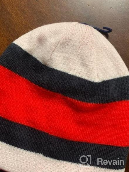 img 1 attached to 🧢 Stylish and Versatile: Tommy Hilfiger Girls Beanie - White Flag Reversible, One Size review by John Baker