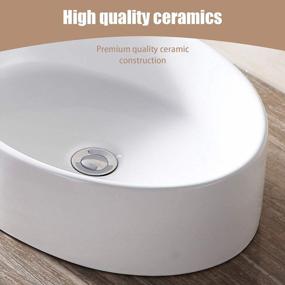 img 2 attached to White Porcelain Ceramic Vessel Sink Bowl Basin W/ Pop-Up Drain - Mecor 20"X13.7" Oval