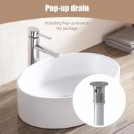 white porcelain ceramic vessel sink bowl basin w/ pop-up drain - mecor 20"x13.7" oval logo