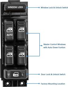 img 3 attached to 🚗 Power Window Switch Front Driver Side | Compatible with 2000-2002 Chevy Silverado 1500HD, 2500HD, Suburban | 2002 Cadillac Escalade | 2001 GMC Sierra Yukon XL