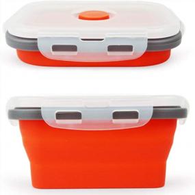 img 1 attached to Collapsible Silicone Food Storage Containers With Airtight Lids - CARTINTS 3-Pack Lunch Box Set Ideal For Travel And Camping - Space-Saving Reusable Silicone Bowls