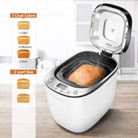 img 1 attached to CROWNFUL 2LB Programmable Bread Maker With 12 Presets, Nonstick Pan & Keep Warm Set - ETL Listed (White)