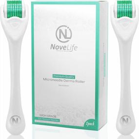 img 4 attached to NoveLife 2-Pack .25Mm Microneedle Derma Roller For Face, Body, Hair, And Beard Growth - 540 Titanium Microneedling Kit For Facial Skincare - Micodermabrasion Beauty Gift Set For Women And Men