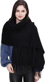 img 4 attached to Cashmere Pashmina Shawls Thicker Scarves Women's Accessories via Scarves & Wraps