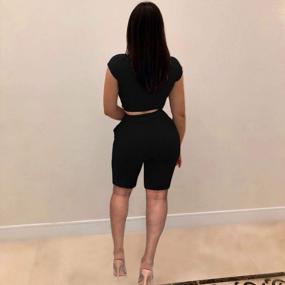 img 1 attached to Women'S Sexy 2 Piece Outfits Crop Top Bodycon High Waist Shorts Tracksuit Set Jumpsuits Rompers