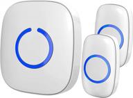 wireless doorbell for homes, apartments, businesses, and classrooms - easy-to-use with 2 door ringers & 1 plug-in chime receiver - battery operated and led flash - sadotech (white) logo
