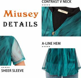 img 2 attached to Chic, Comfortable And Loose: Miusey Women'S Mesh Blouses With Short Sleeves And Casual V Necklines