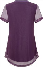 img 3 attached to Chic, Comfortable And Loose: Miusey Women'S Mesh Blouses With Short Sleeves And Casual V Necklines