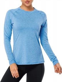 img 4 attached to Perfect Workout Companion: Meegsking Women’S Quick Dry Long Sleeve Athletic Tops For Running, Hiking, And Sports