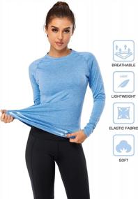 img 1 attached to Perfect Workout Companion: Meegsking Women’S Quick Dry Long Sleeve Athletic Tops For Running, Hiking, And Sports