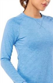 img 2 attached to Perfect Workout Companion: Meegsking Women’S Quick Dry Long Sleeve Athletic Tops For Running, Hiking, And Sports