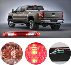 img 2 attached to 🚗 High Mount LED Cargo Light with Chrome Housing and Red Lens for 1999-2006 Chevy Silverado/GMC Sierra GMT800 - 3rd Third Brake Light