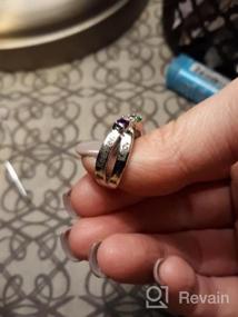 img 7 attached to Персонализированные кольца обещания бабушки с 4 искусственными камнями - Diamondido Custom Mothers Rings для женщин