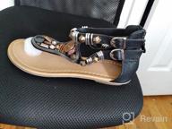 img 1 attached to Women'S ICKER Strappy Gladiator Sandals - Bohemia Thong Flat Beach Shoes 0989 review by Scott Mcgowan