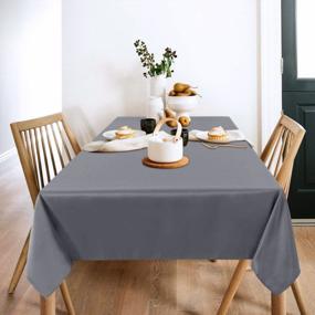 img 3 attached to Sancua 2 Pack Light Grey Tablecloth - Elegant And Durable 6 Feet Rectangle Table Cloth For Any Occasion