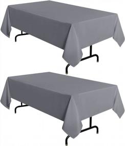 img 4 attached to Sancua 2 Pack Light Grey Tablecloth - Elegant And Durable 6 Feet Rectangle Table Cloth For Any Occasion