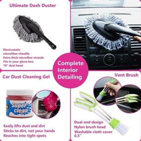 img 1 attached to 🚘 Complete Car Wash Kit: 18 Essential Accessories for Perfect Exterior & Interior Cleaning - Including Cleaning Gel, Microfiber Cloth, Mitt, Duster, and Applicator. Get the Ultimate Pink Car Detailing Kit!