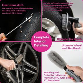 img 2 attached to 🚘 Complete Car Wash Kit: 18 Essential Accessories for Perfect Exterior & Interior Cleaning - Including Cleaning Gel, Microfiber Cloth, Mitt, Duster, and Applicator. Get the Ultimate Pink Car Detailing Kit!