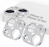 enhance your iphone 14 plus with goton's glittery metal protector and camera lens cover in silver - no glass! logo