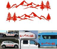 sundan 2pcs car side body stickers mountain decals tree forest diy vinyl graphic for camper rv trailer logo