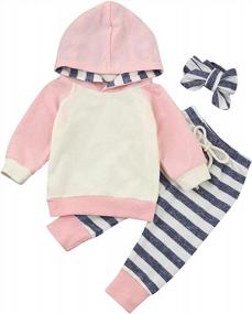 img 2 attached to Детский спортивный костюм унисекс с капюшоном, топом с длинным рукавом и брюками - идеальный комплект одежды для младенцев