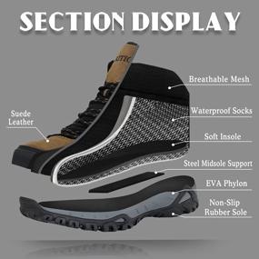 img 1 attached to Мужские непромокаемые походные ботинки GRITION: легкие, нескользящие и дышащие для комфортных походов на свежем воздухе и зимних приключений