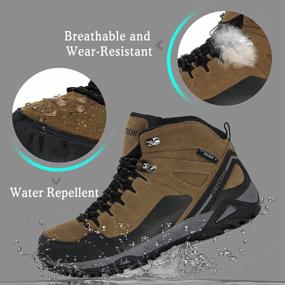 img 2 attached to Мужские непромокаемые походные ботинки GRITION: легкие, нескользящие и дышащие для комфортных походов на свежем воздухе и зимних приключений