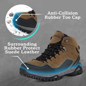 img 3 attached to Мужские непромокаемые походные ботинки GRITION: легкие, нескользящие и дышащие для комфортных походов на свежем воздухе и зимних приключений