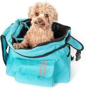 img 3 attached to 👜 Over-The-Shoulder Fashion Designer Collapsible Travel Pet Dog Carrier - PET LIFE, Light Blue, One Size