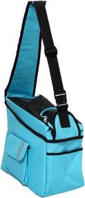 img 1 attached to 👜 Over-The-Shoulder Fashion Designer Collapsible Travel Pet Dog Carrier - PET LIFE, Light Blue, One Size