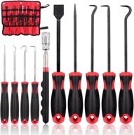 9pcs precision hook set with magnetic telescoping tool kit – ideal for automotive and electronic applications – perfect gasket scraper, hose removal, puller hook combo logo