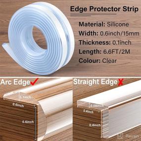 img 2 attached to 👶 6.6ft Baby Proofing Edge Protector Strip - Soft Corner Protectors, 0.6in Width - Pre-Tape Adhesive Edge Guards for Furniture, Cabinets, Tables, Drawers - Protect Against Sharp Corners (No Corner)