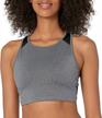 women's medium impact longline sports bra with cups, built-in bra support, amazon exclusive logo