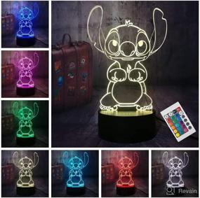 img 4 attached to 🌙 LOUHH Stitch Night Light: Intelligent Remote Control 3D Stitch Lamp - Perfect Christmas Gifts for Children's Room Decoration and Holiday