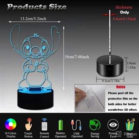 img 2 attached to 🌙 LOUHH Stitch Night Light: Intelligent Remote Control 3D Stitch Lamp - Perfect Christmas Gifts for Children's Room Decoration and Holiday