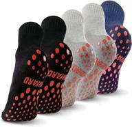 non-slip grip socks for hospital, yoga, pilates - set of 5 pairs for men and women by novayard logo