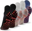 non-slip grip socks for hospital, yoga, pilates - set of 5 pairs for men and women by novayard logo