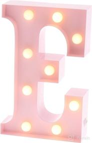 img 4 attached to 🎀 Barnyard Designs Metal Marquee Letter E: Light Up Your Space with a 9” Baby Pink Nursery Initial for Home and Events