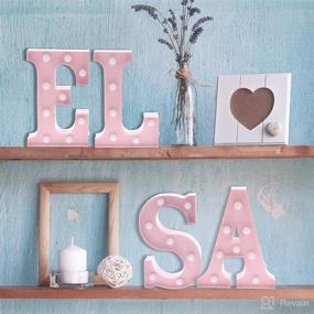 img 1 attached to 🎀 Barnyard Designs Metal Marquee Letter E: Light Up Your Space with a 9” Baby Pink Nursery Initial for Home and Events