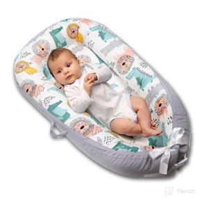 img 4 attached to AOBABY Premium Cotton Newborn Lounger for Baby's Sensitive Skin | Adjustable Infant Lounger Seat for Tummy Time & Play | Breathable & Essential Shower Gift (Crocodile)