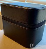 img 1 attached to Portable 2-Watch Travel Case Storage Organizer By ROTHWELL - Fits Watches Up To 50Mm (Black/Grey) review by Ray Reeltalk