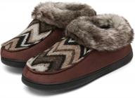 stay cozy in style: mishansha women's memory foam moccasin slippers with fleece lining and anti-skid rubber sole logo